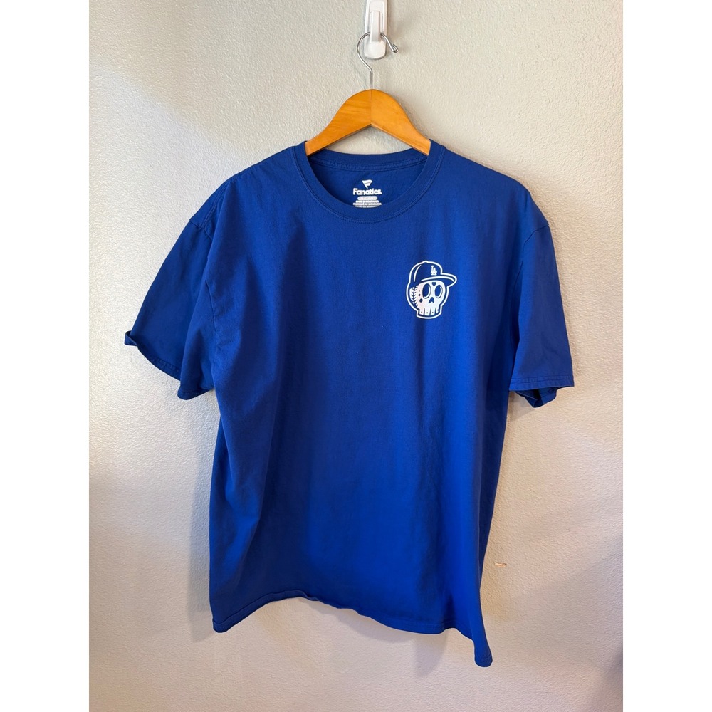 Fanatics T-Shirt Mens 2XL Blue LA Dodgers Vamos Los Doyers Sugar Skull Graphic